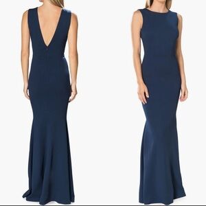 NWOT Dress the Population Leighton Sleeveless Mermaid Evening peacock Gown sz S